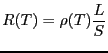 $\displaystyle R(T) = \rho(T) \frac{L}{S}$