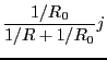 $\displaystyle \frac{1/R_0}{1/R + 1/R_0} j$