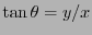 $\tan \theta = y/x$