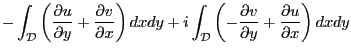 $\displaystyle -\int_{\mathcal{D}} \left( \frac{\partial u}{\partial y}
+\frac{...
...ft( -\frac{\partial v}{\partial y}
+\frac{\partial u}{\partial x}
\right)dxdy$