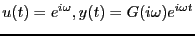 $u(t) = e^{i\omega}, y(t) = G(i\omega)e^{i\omega t}$