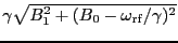 $\gamma \sqrt{ B_1^2 + (B_0 - \omega_{\rm rf}/\gamma)^2}$