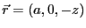 $\vec{r}=(a,0,-z)$